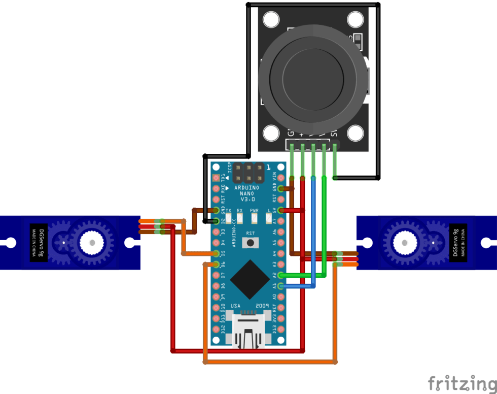 Control de servomotores con un joystick Arduino • AranaCorp