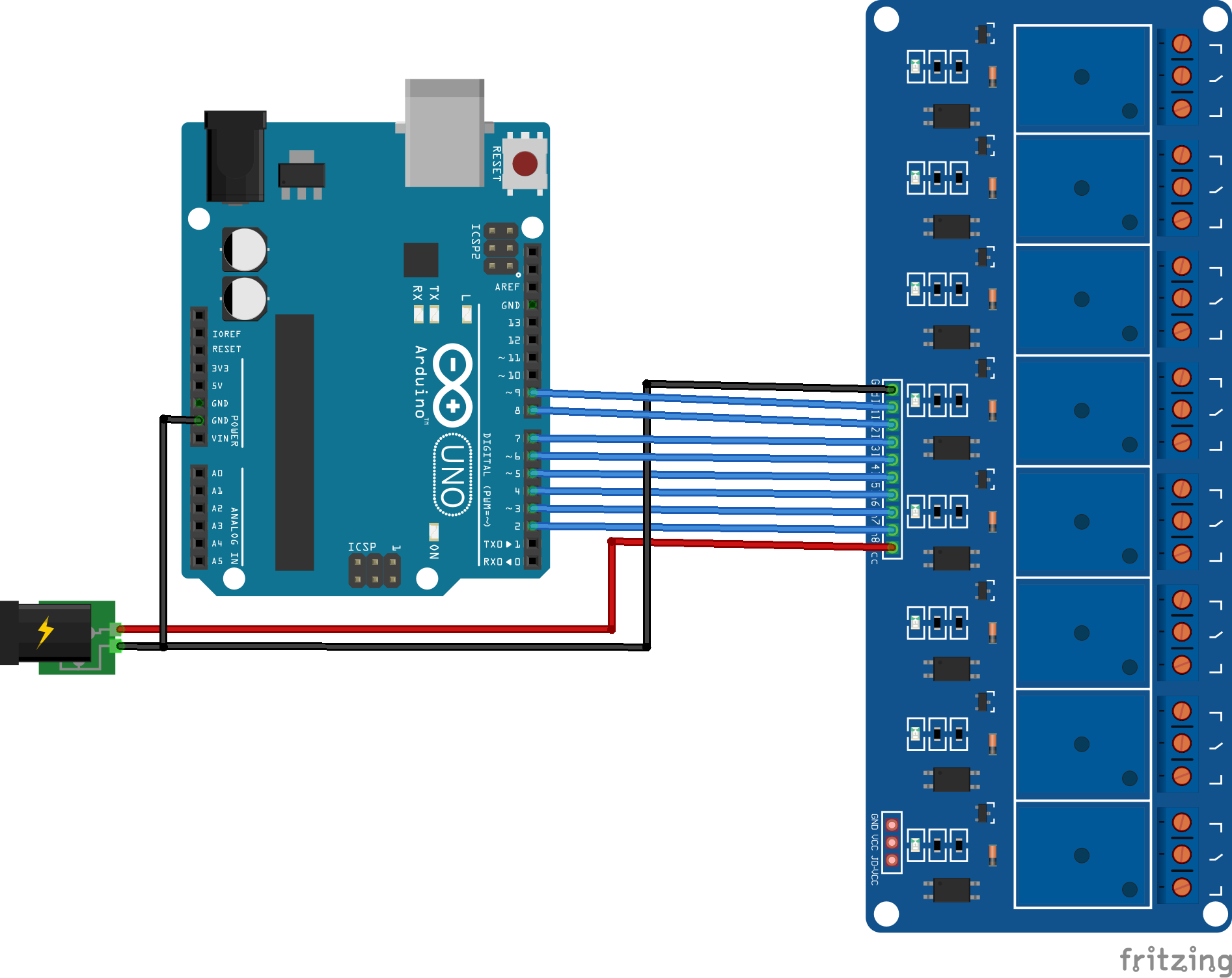 Utilisation d'un module relais multicanal avec Arduino • AranaCorp