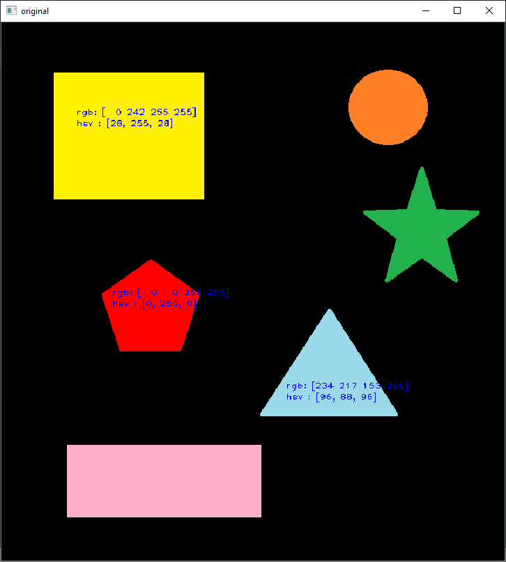 python-simple-shapes-color-rgb-hsv Filtrer les couleurs avec OpenCV et Python