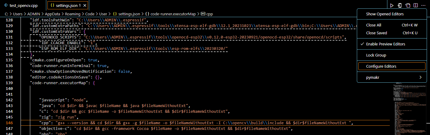 vscode-code-runner-build-command Programmer avec OpenCV et VS Code en C++